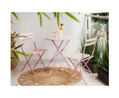 Set da balcone rosa con tavolino e 2 sedie FIORI