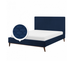 Letto in tessuto blu 160 x 200 cm BAYONNE