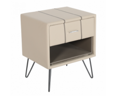 Comodino in similpelle beige BETIN