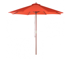 Ombrellone da giardino rosso mattone on palo in legno 270cm TOSCANA