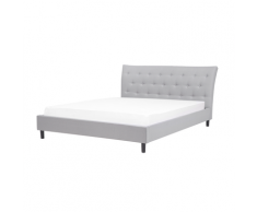 Letto matrimoniale in tessuto grigio chiaro 160 x 200 cm SAVERNE