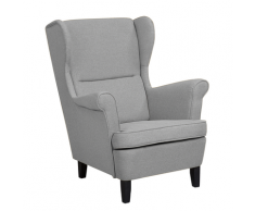 Poltrona imbottita in tessuto grigio ABSON