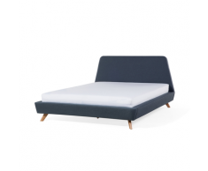 Letto matrimoniale moderno in tessuto blu 160x200cm VIENNE