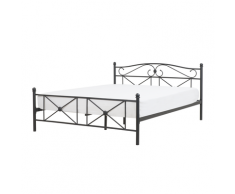 Letto in metallo rete a doghe nera 160 x 200 cm RODEZ