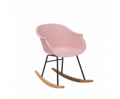 Sedia a dondolo in plastica rosa HARMONY
