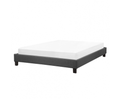 Letto imbottito grigio con telaio 160 x 200 cm ROANNE