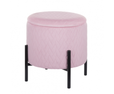 Sgabello in velluto rosa con contenitore WENONA