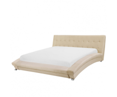 Letto ad acqua in velluto color beige 180 x 200 cm LILLE