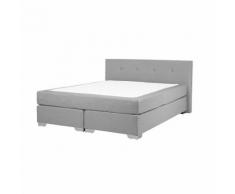 Letto boxspring in tessuto grigio chiaro 180 x 200 cm CONSUL