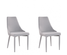Set di 2 sedie in tessuto grigio CAMINO