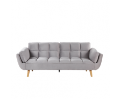 Divano letto in velluto grigio chiaro ASBY