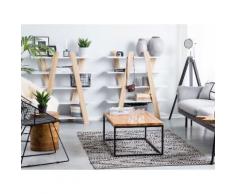 Libreria colori legno chiaro / bianco 5 scomparti ESCALANTE