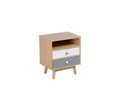 Comodino a due cassetti marrone FARGO