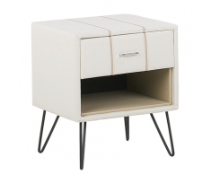Comodino in similpelle bianco BETIN