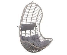 Poltrona sospesa in rattan grigio PINETO