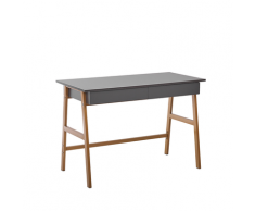 Scrivania da ufficio 110 x 55 cm grigio ed oro GABE