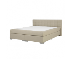 Letto boxspring matrimoniale in tessuto beige 180x200cm ADMIRAL