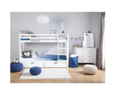 Letto a castello in legno in colore bianco 90x200 cm RADON