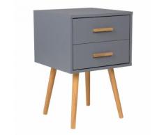 Comodino a 2 cassetti grigio ALABAMA