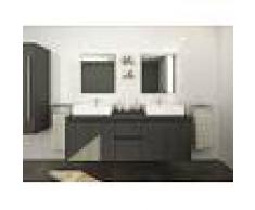 Vente Unique Mobili da bagno LAVITA II sospesi doppio lavabo e specchi - Grigio