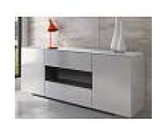 Vente Unique Credenza MALIK - 2 ante e 2 cassetti - Bianca brillante