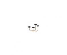 Maisons du Monde Candelabro a 4 candele in metallo dorato e nero