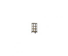 Maisons du Monde Scaffale in abete e metallo nero con ruote