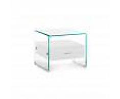 Arredo ufficio Tavolino / comodino GREG, trasparente/bianco