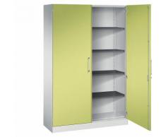 Armadio per ufficio con ante a battente ASISTO, altezza 1980 mm, larghezza 1200 mm, 4 ripiani | CP
