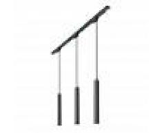 HudsonReed Kit Completo di Binario Nero con 3 Lampade a Sospensione 5W - Liv