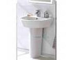 Lavabo In Ceramica Con Colonna D'Appoggio Bianco Modello Oasy