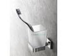 Porta Spazzolini Cromo E Vetro Satinato Serie Nook Capannoli