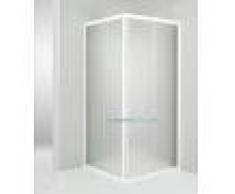 Box Doccia Angolare Porta Scorrevole 65x65 Cm Opaco Bianco