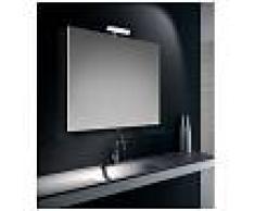 Specchiera Filo Lucido 60x90 Cm Reversibile Con Telaio Perimetrale A Filo Specchio E Lampada Led Cromata