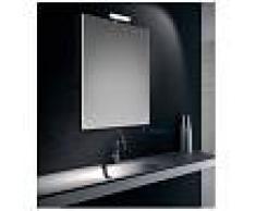 Specchiera Filo Lucido 80x60 Cm Reversibile Con Telaio Perimetrale A Filo Specchio E Lampada Led Cromata