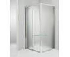 Box Doccia Angolare Anta Fissa Porta Soffietto 75x75 Cm Opaco