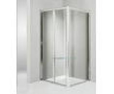 Box Doccia Angolare Anta Fissa Porta Soffietto 80x80 Cm Trasparente