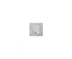 HudsonReed Bicchiere Porta Spazzolino in Vetro Trasparente e Porta Bicchiere Murale Cromato Minimal