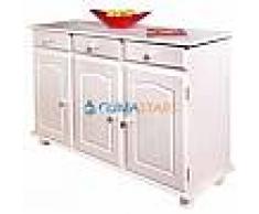 KIT BUFFET 3A+3C CLASSICO IN LEGNO MASSELLO COLORE BIANCO COD: 93461