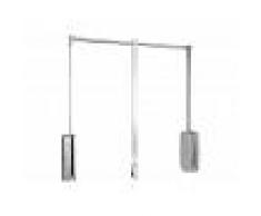 Arredo Interno Appendiabiti per Armadio Sling regolabile 60-83 cm in acciaio Cromato Lucido cromato lucido