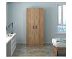 Arredo Interno Armadio 210 cm in legno Noce Country con due ante Noce