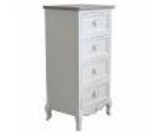 Milani Home CAMILLE - cassettiera 3 cassetti in legno di paulownia shabby chic 44 x 34 x 90