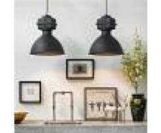 QAZQA Set di 2 lampade a sospensione SICKO piccola nero opaco