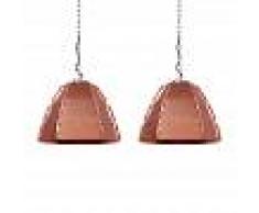 QAZQA Set di 2 lampade a sospensione NIRO rame