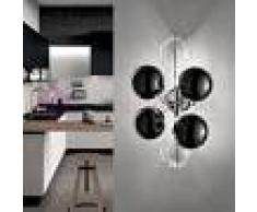 Metal Lux Light snc Atom Applique Plafoniera Moderna Cromo Design 2 Luci A Sfera In Cristallo