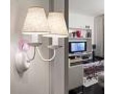 Perenz Srl Charme White Applique Candelabro Rustico 2 Luci Stile Provenzale