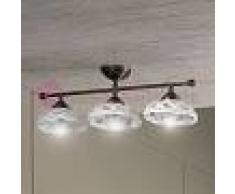 Ceramiche Borso Vignanova Plafoniera 3 Luci Ceramica E Ottone Rustico Country