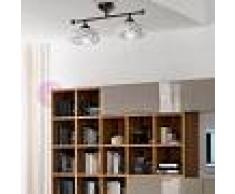 Ceramiche Borso Vignanova Plafoniera 2 Luci In Ceramica E Ottone Rustico Country