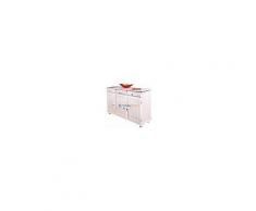 KIT BUFFET 3A+3C CLASSICO IN LEGNO MASSELLO COLORE BIANCO COD: 93461