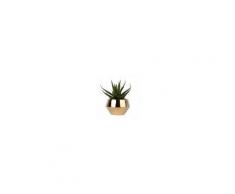 Maisons du Monde Pianta artificiale Aloe Vera con vaso in ceramica dorata
